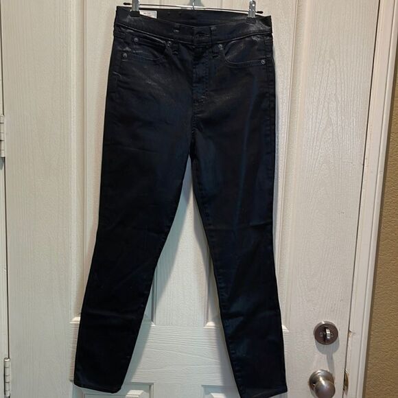 GAP Denim, Black Coated High Rise True Skinny Jeans, SZ 28/6 - Picture 1 of 4